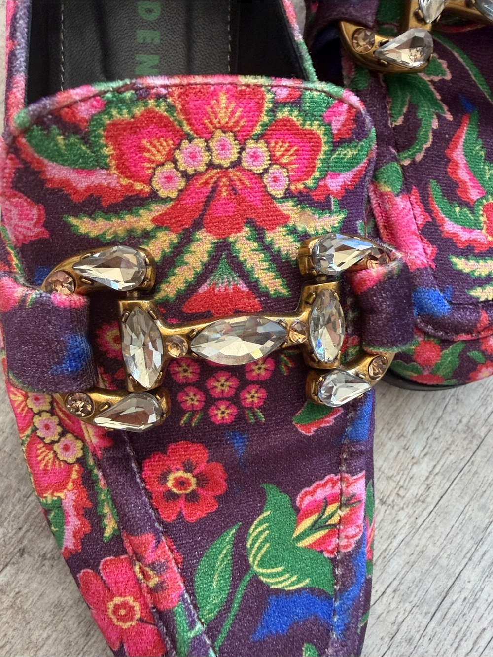 Boden Purple Multi Floral Embellished Loafers - Picture 2 of 4